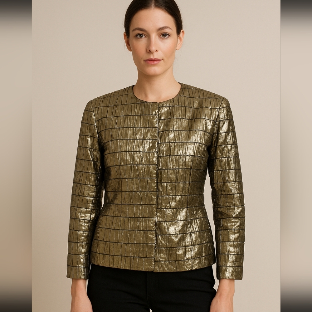 Vintage Metallic Gold Women's Jacket